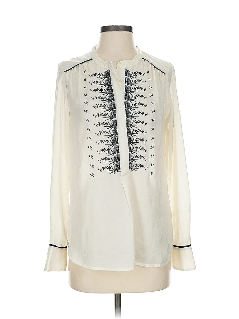 Pre-owned Lucky Brand Long Sleeve Blouse In White