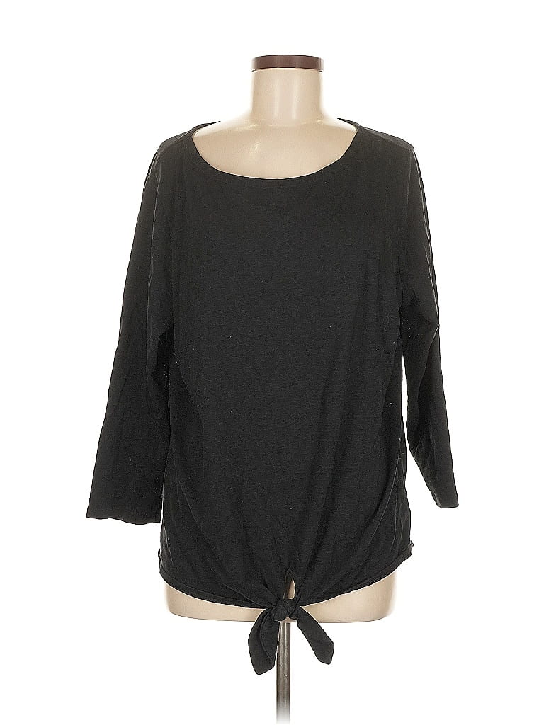 Pre-owned Old Navy 3/4 Sleeve Top Black Boatneck Tops