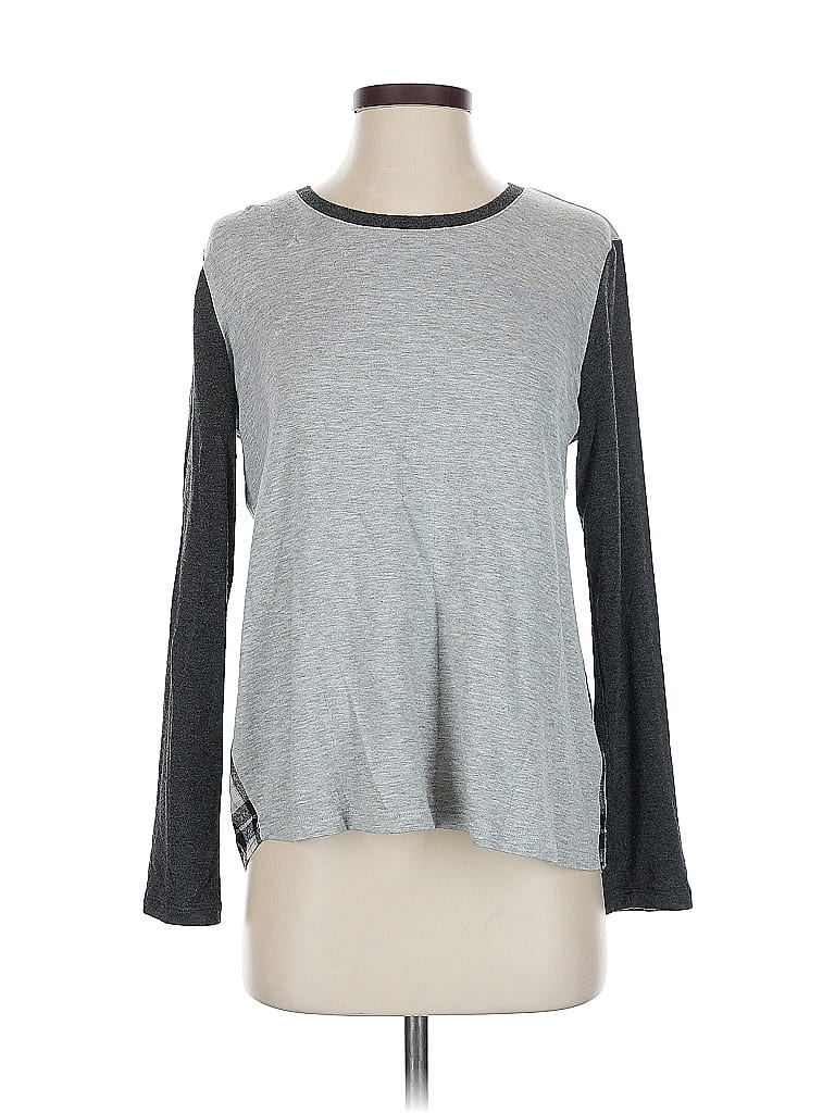 Pre-owned Drew Long Sleeve Top Gray Crew Neck Tops