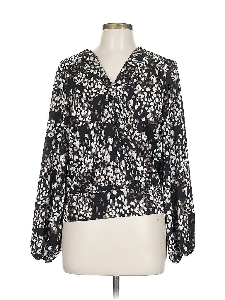 Pre-owned Nine West Long Sleeve Blouse In Black