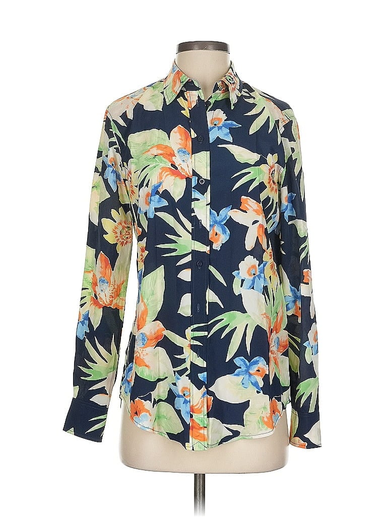 Pre-owned Polo Ralph Lauren Long Sleeve Blouse In Blue