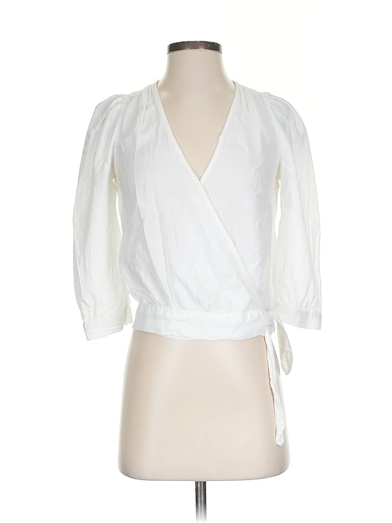 Pre-owned Madewell 3/4 Sleeve Blouse In White