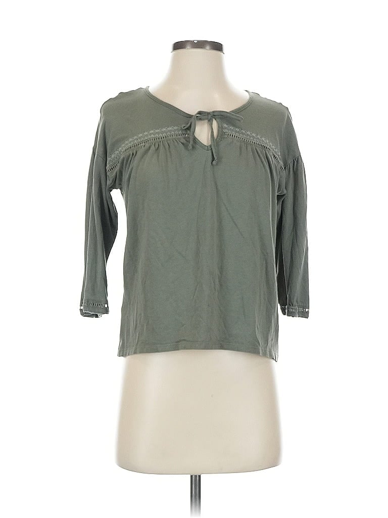 Pre-owned Eddie Bauer 3/4 Sleeve Blouse In Green