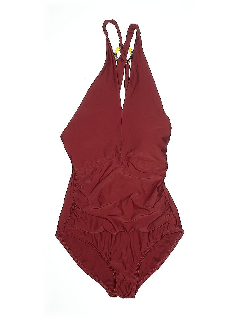 Pre-owned Kona Sol Bodysuit In Burgundy