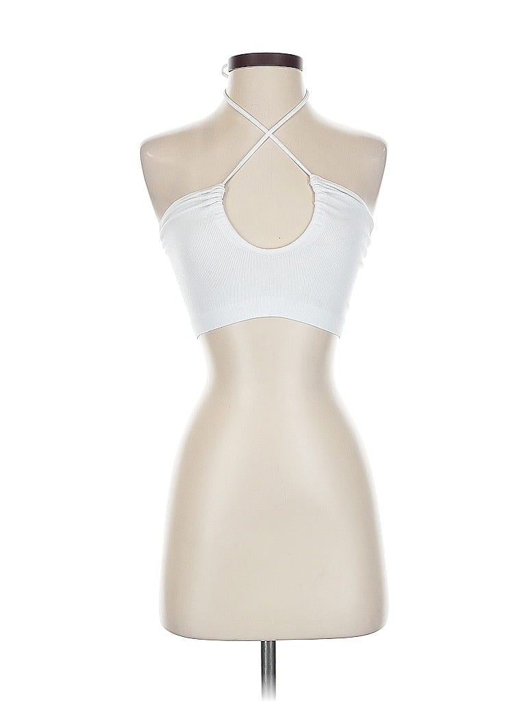 Pre-owned Out From Under Tank Top White Halter Neckline Tops