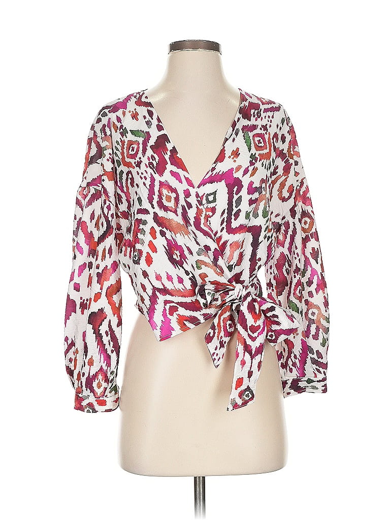 Click to view more detailed imagery on our partner's website Pre-owned Zara 3/4 Sleeve Blouse In Pink