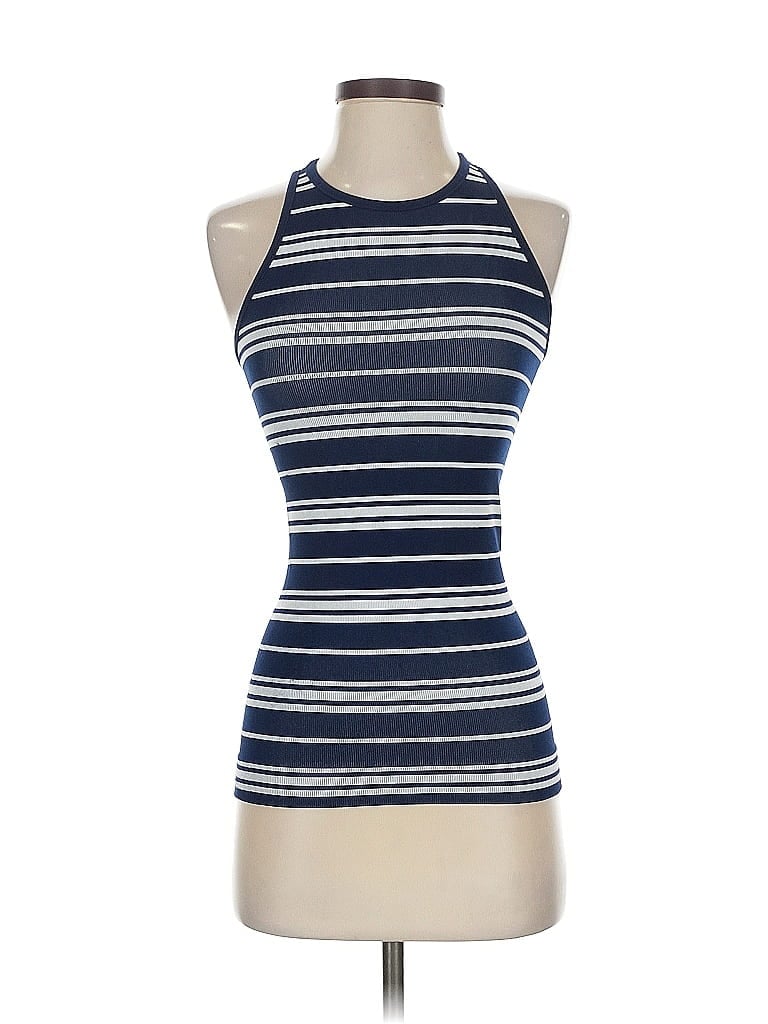 Pre-owned Athleta Tank Top Blue Halter Neckline Tops