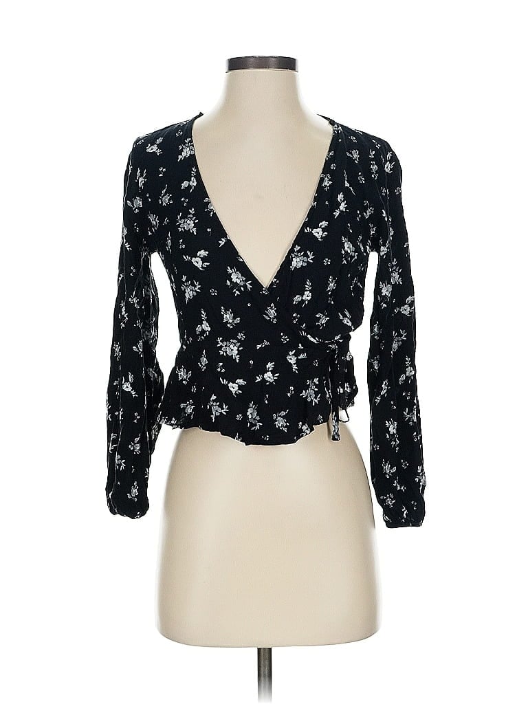 Pre-owned Wild Fable 3/4 Sleeve Blouse In Black