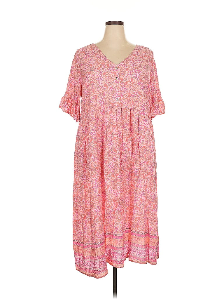 chic soul 100 Rayon Paisley Pink Casual Dress Size 2X