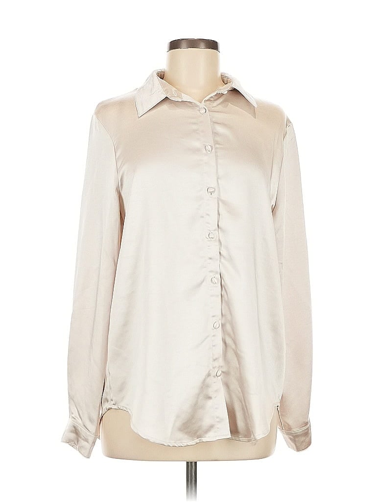 Pre-owned Princess Polly Long Sleeve Blouse In White