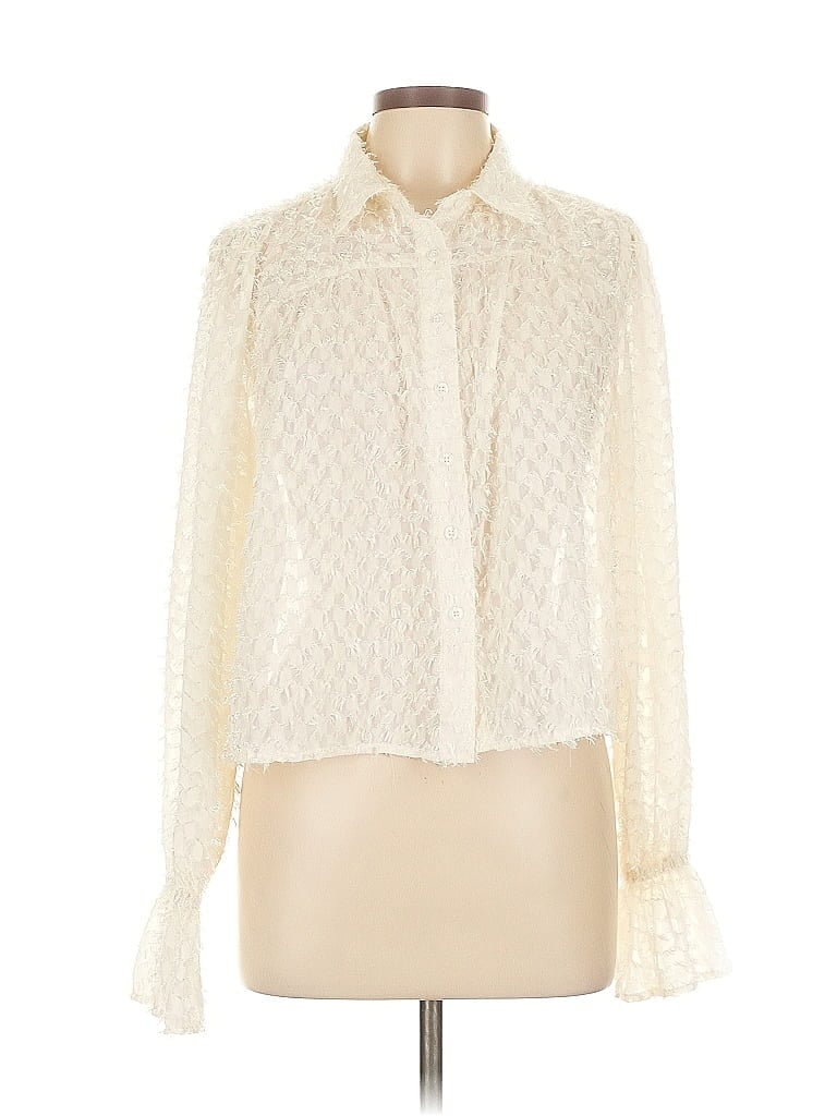 Pre-owned Assorted Brands Long Sleeve Blouse In White