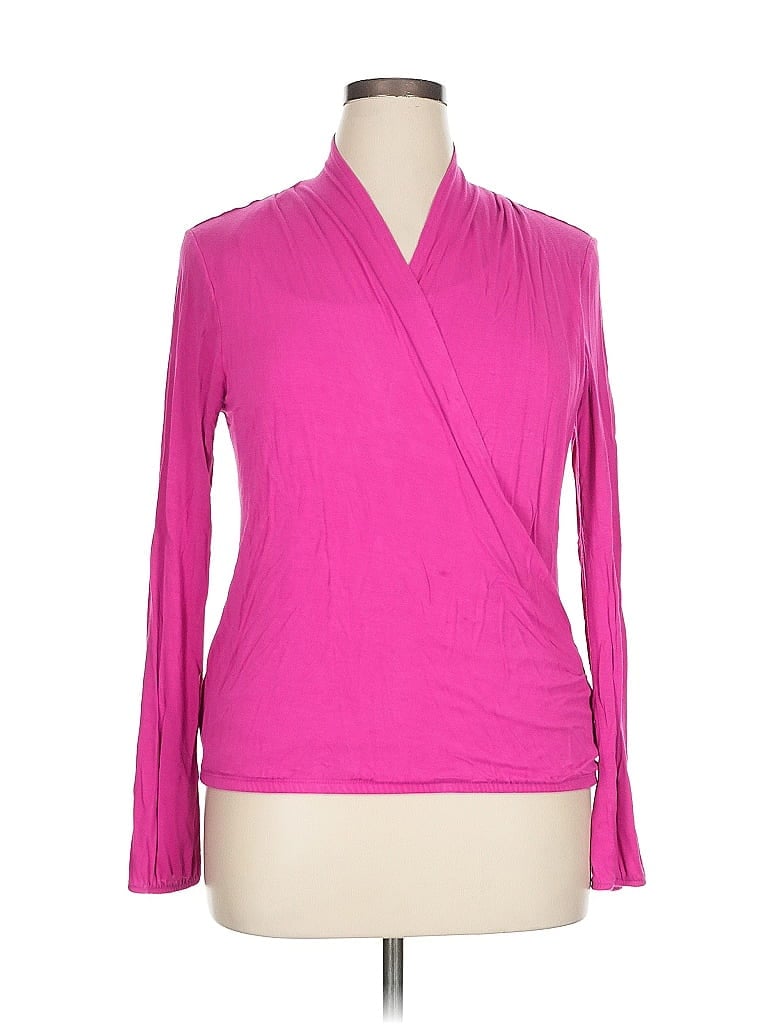 Click to view more detailed imagery on our partner's website Pre-owned Joan Vass Long Sleeve T-shirt In Pink