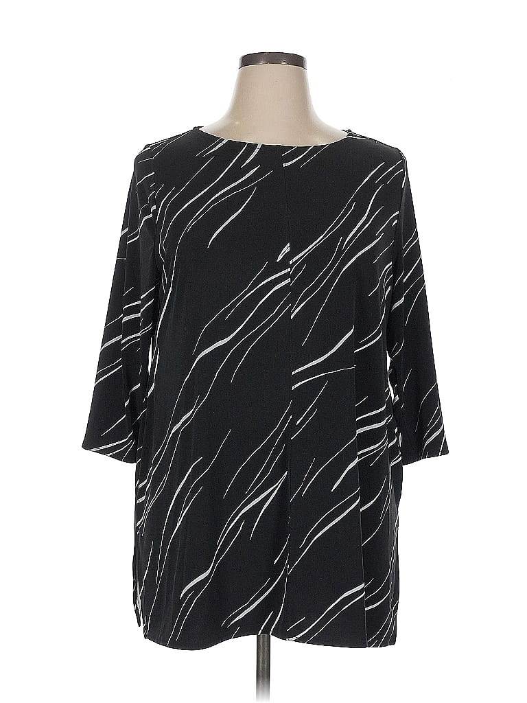 Pre-owned Alfani 3/4 Sleeve Blouse In Black