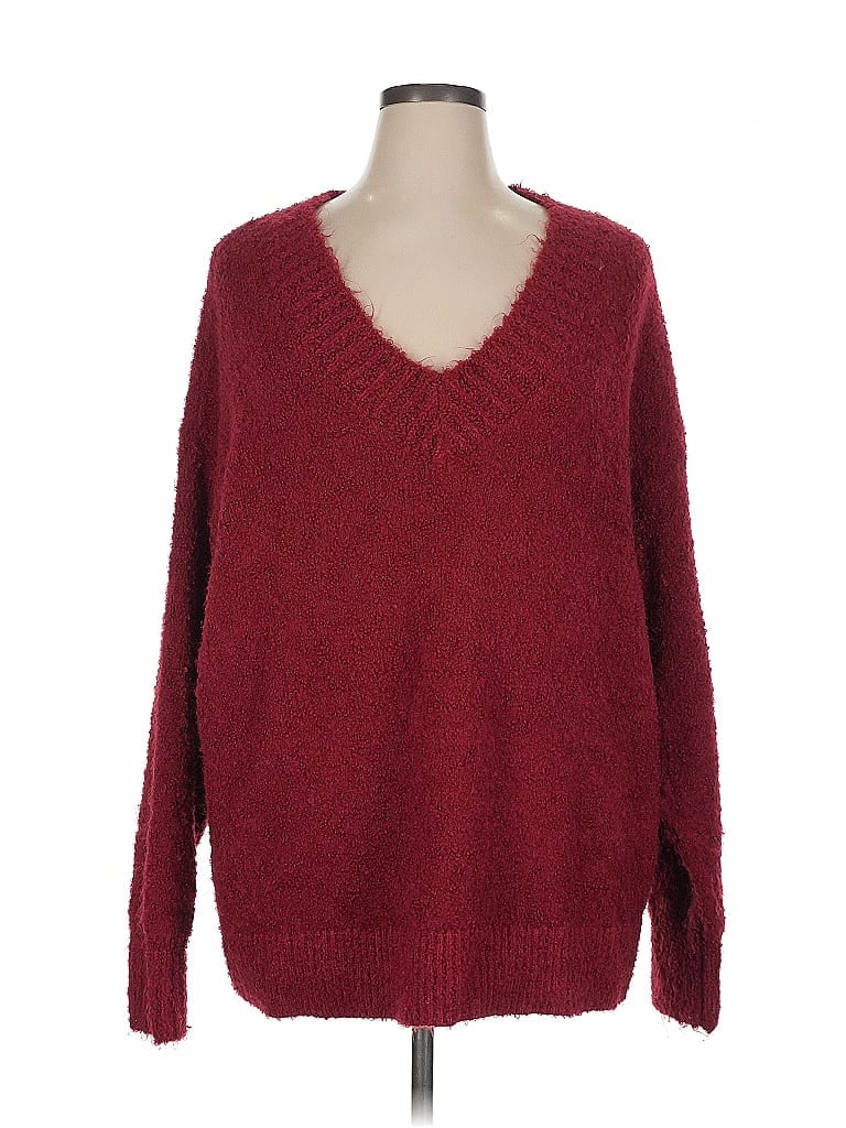 Pre-owned Aerie Pullover Sweater In Burgundy
