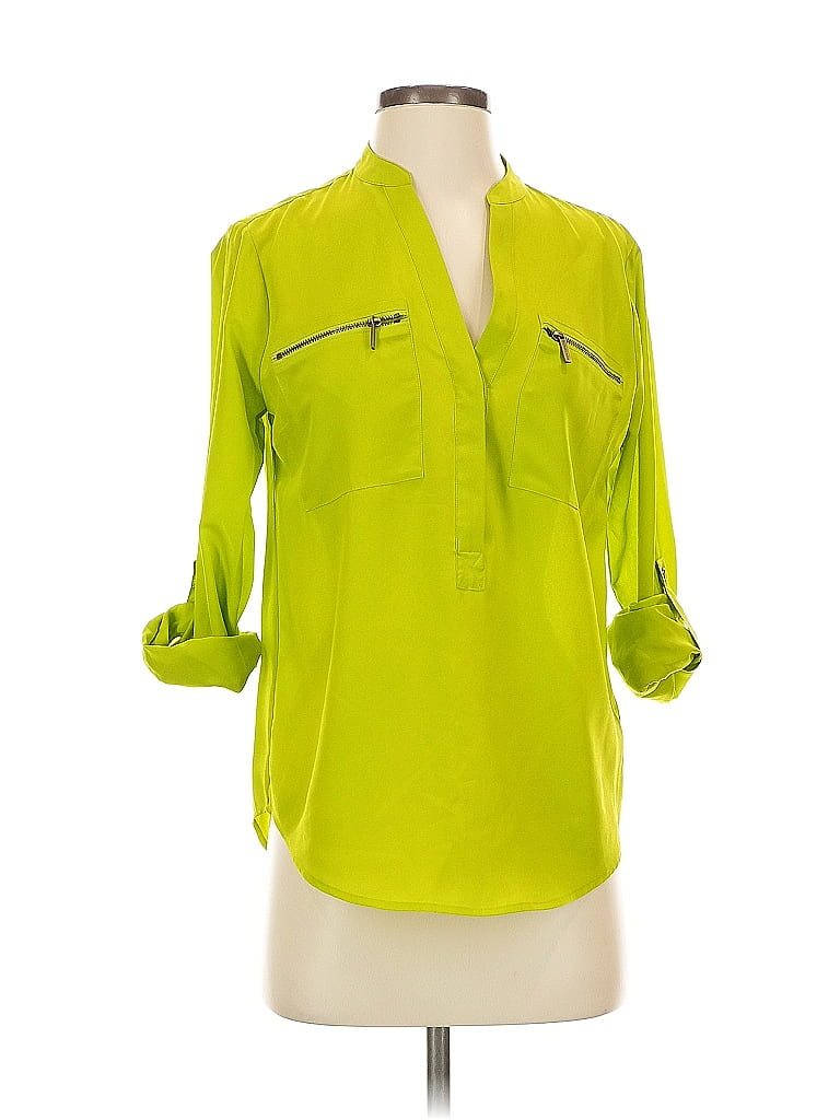 Pre-owned Michael Michael Kors 3/4 Sleeve Blouse In Green
