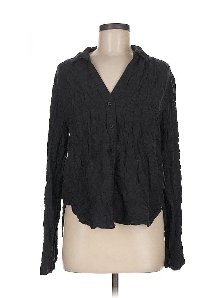Pre-owned Cloth & Stone Long Sleeve Blouse In Black