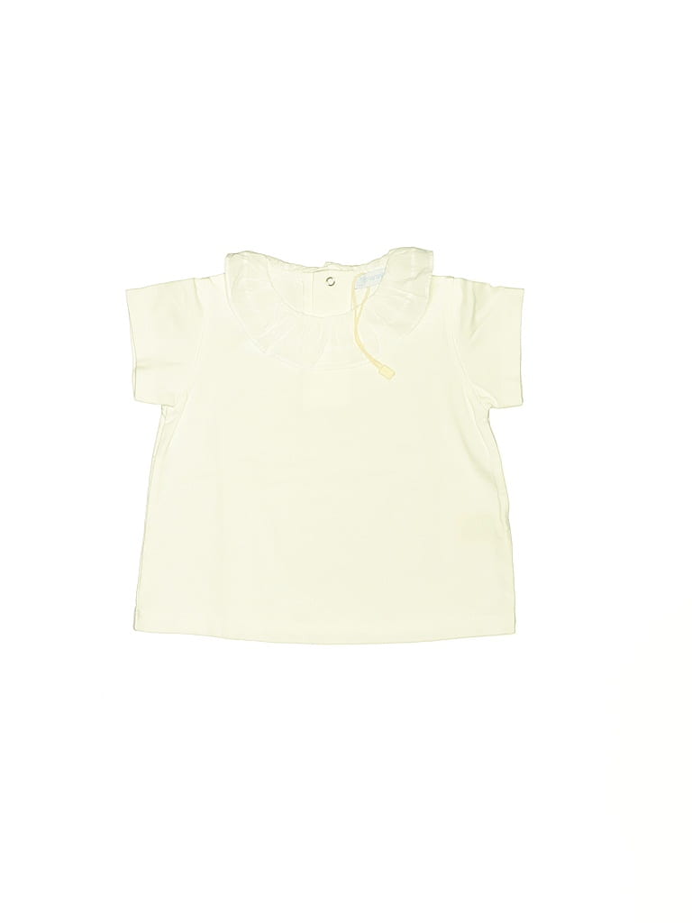 Click to view more detailed imagery on our partner's website Pre-owned Assorted Brands Babies' Short Sleeve Top Ivory Ruffles Neckline Tops In White