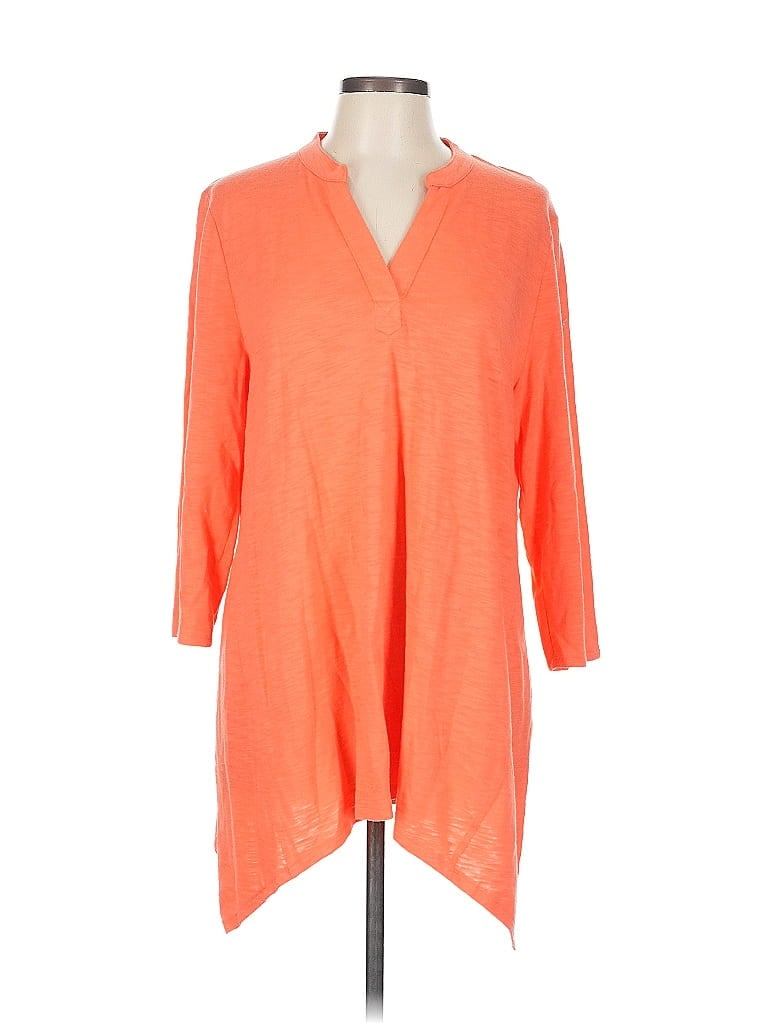 Click to view more detailed imagery on our partner's website Pre-owned Chico's 3/4 Sleeve T-shirt In Orange