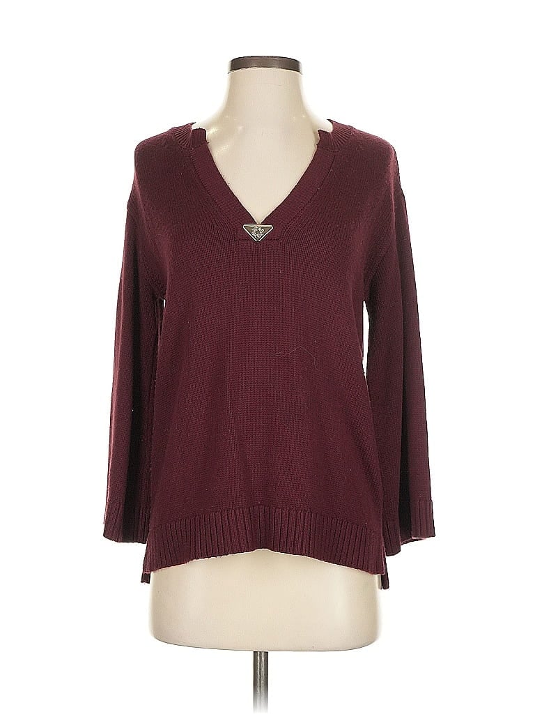 Pre-owned White House Black Market Pullover Sweater In Burgundy