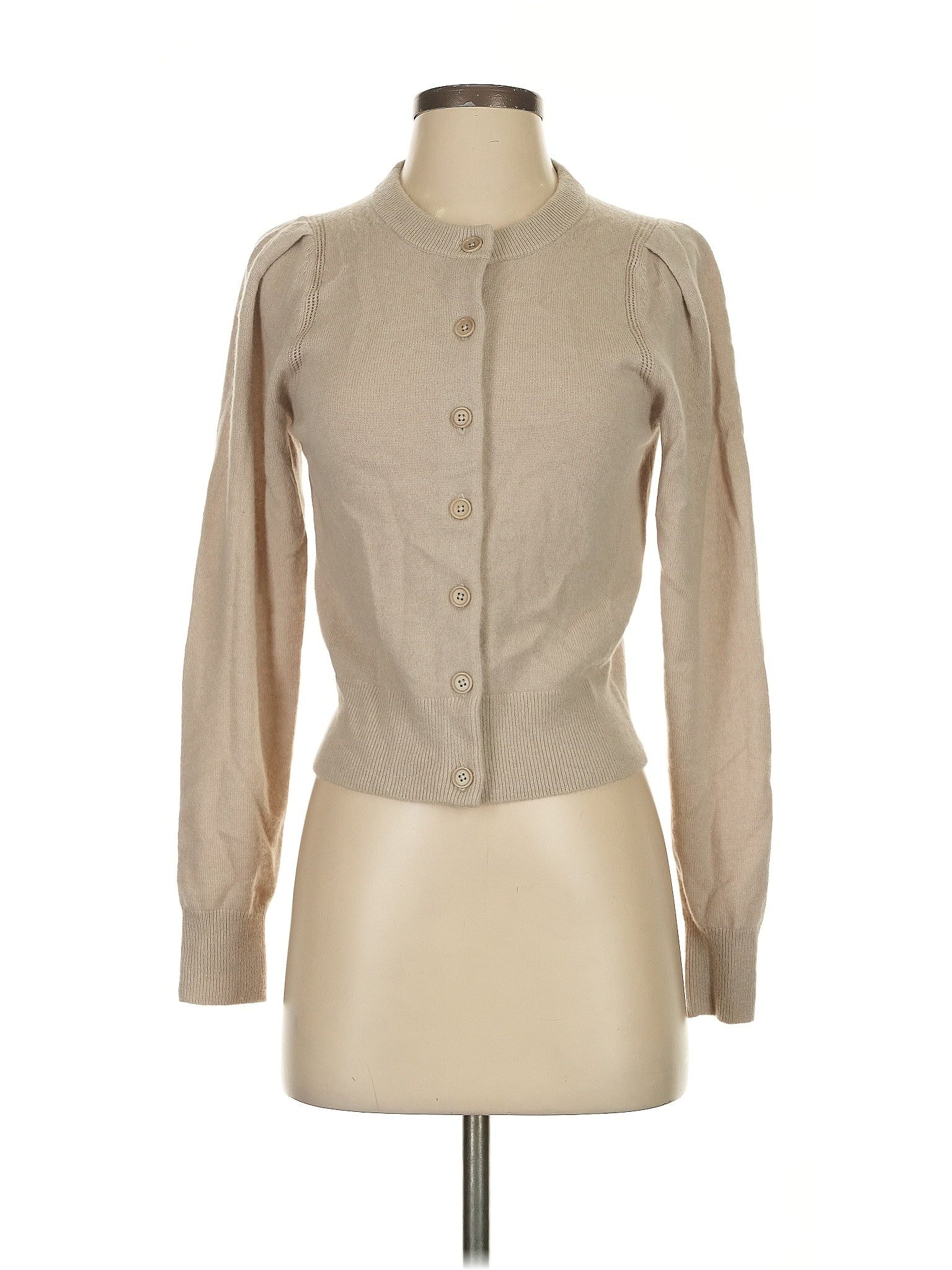 White + Warren 100% Cashmere Tan Cashmere Cardigan Size XS