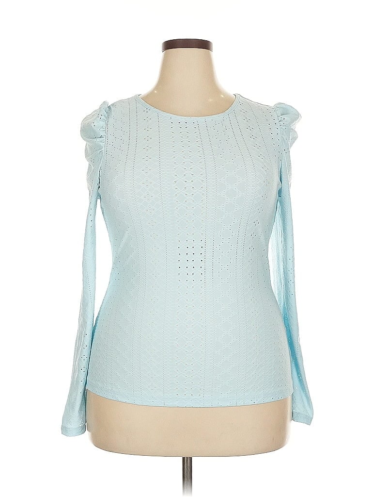 Pre-owned Unbranded Long Sleeve Blouse In Blue