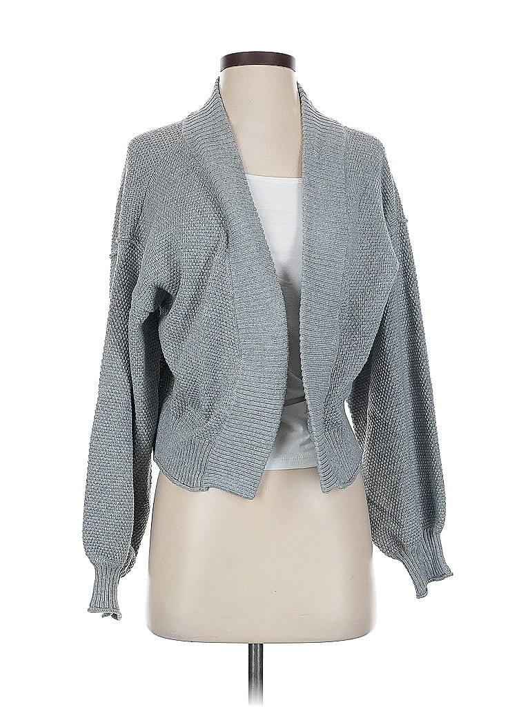 Pre-owned Flat White Cardigan Sweater In Gray