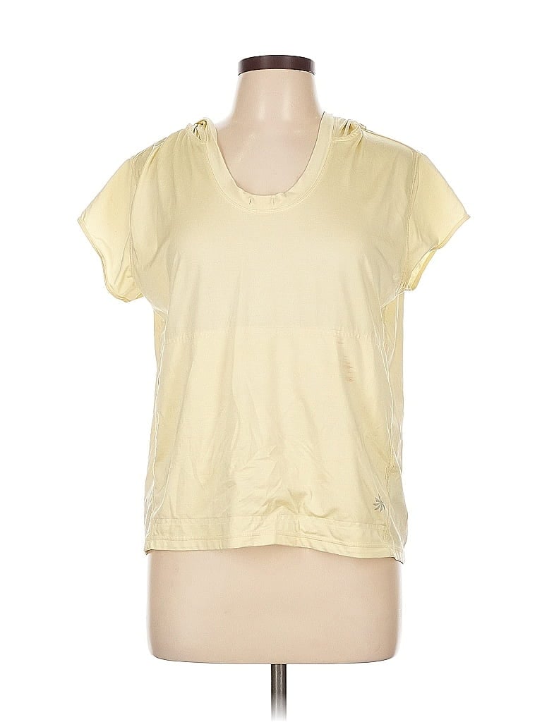 Pre-owned Athleta Short Sleeve Top Yellow Scoop Neck Tops