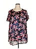 Lane Bryant 100% Polyester Black Short Sleeve Blouse Size 18 - photo 1