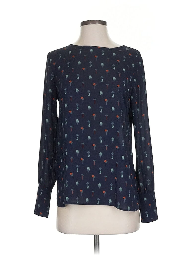 Pre-owned Ann Taylor Long Sleeve Blouse In Blue