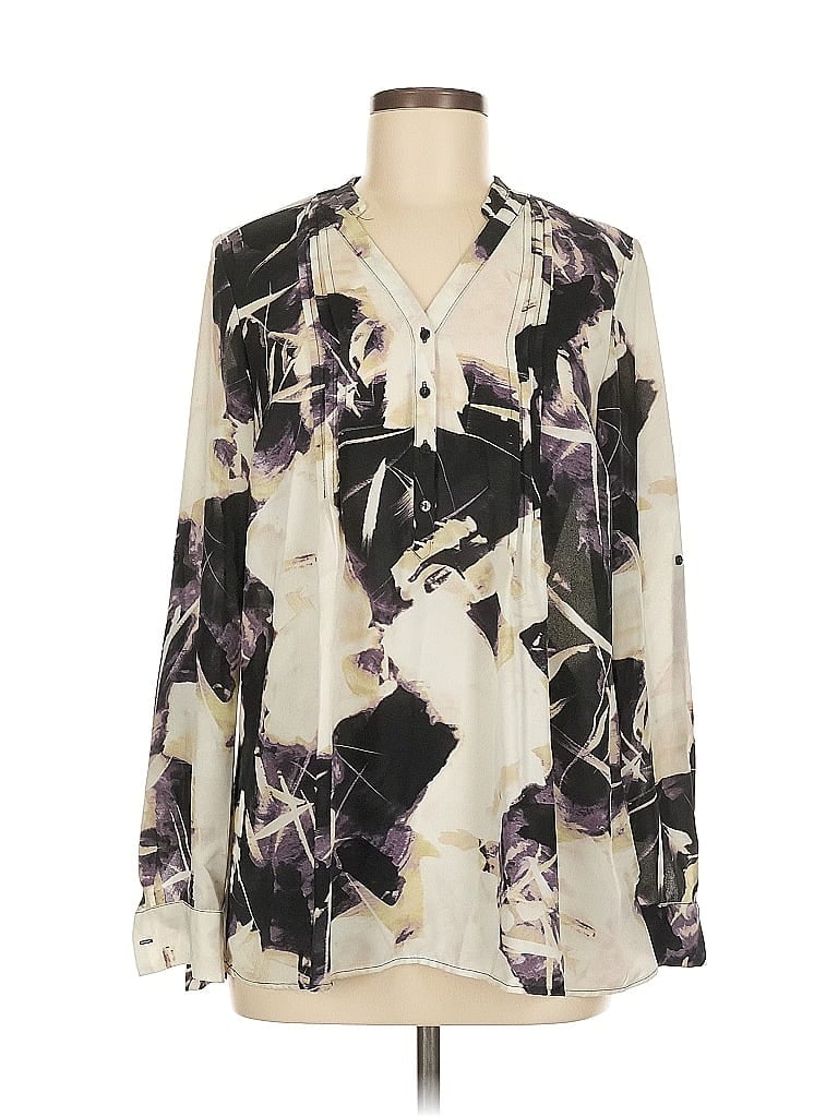 Pre-owned Simply Vera Vera Wang Long Sleeve Blouse In Purple