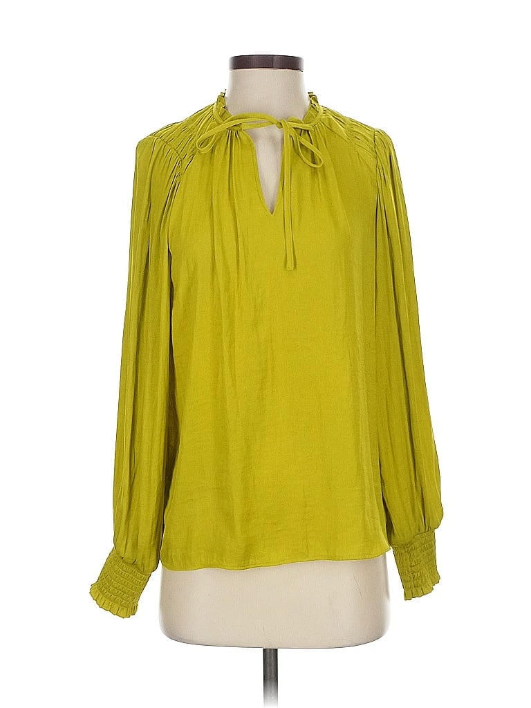 Pre-owned Rachel Rachel Roy Long Sleeve Blouse In Green
