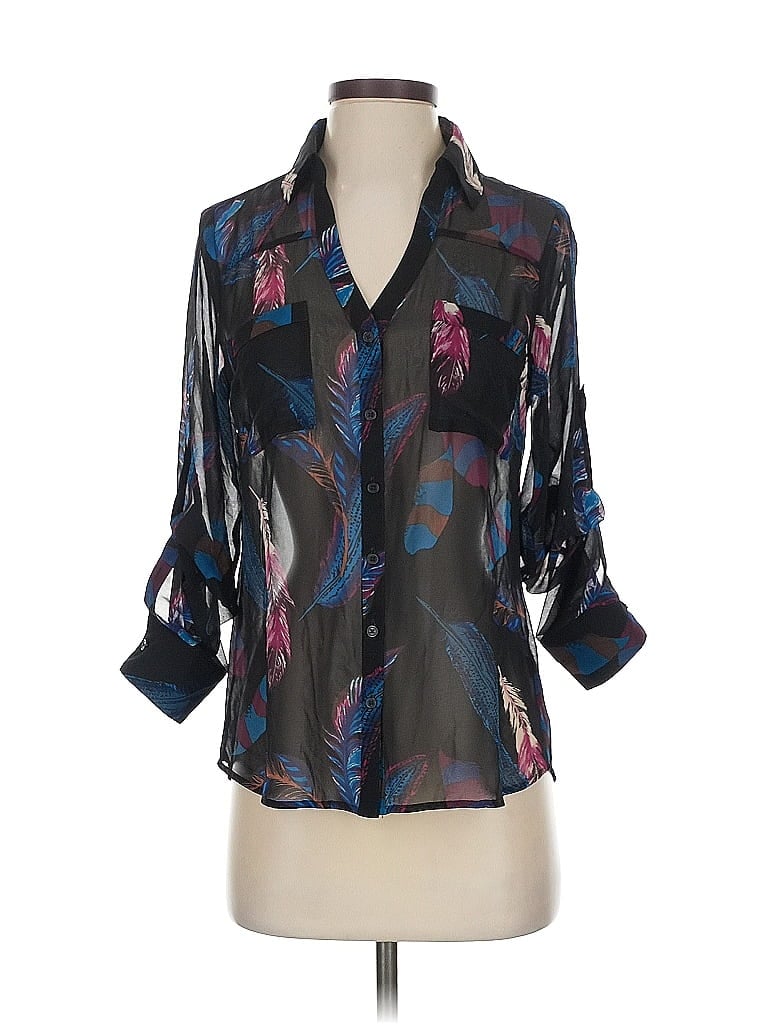 Pre-owned Express 3/4 Sleeve Blouse In Black
