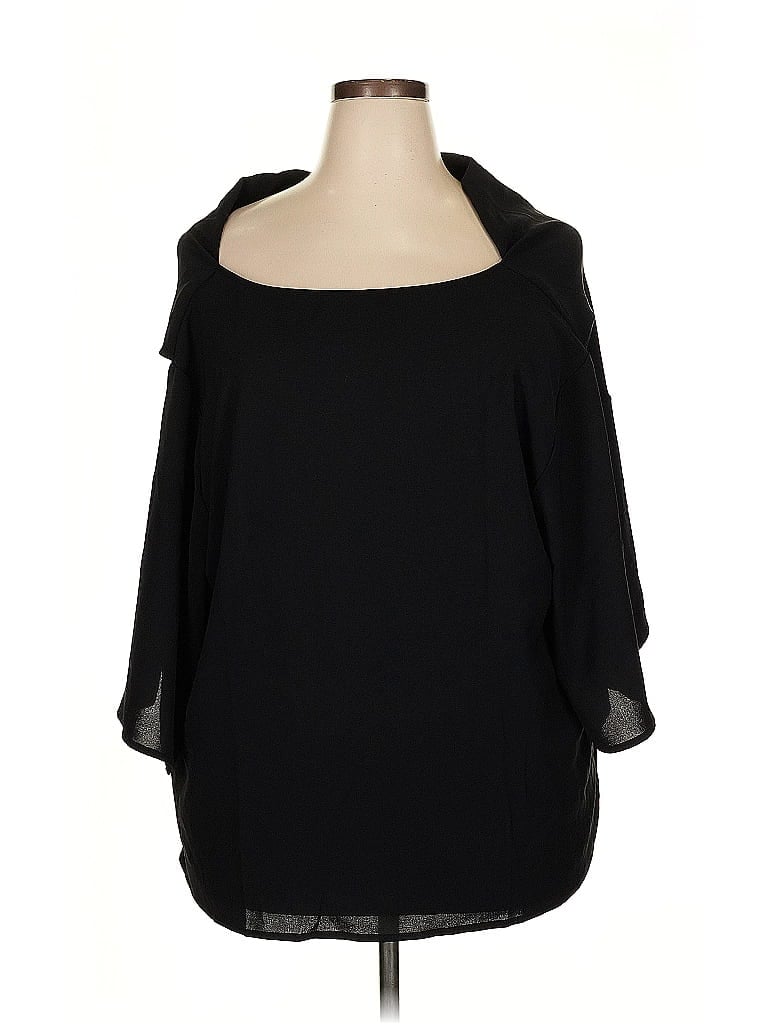 Pre-owned Unbranded 3/4 Sleeve Blouse In Black
