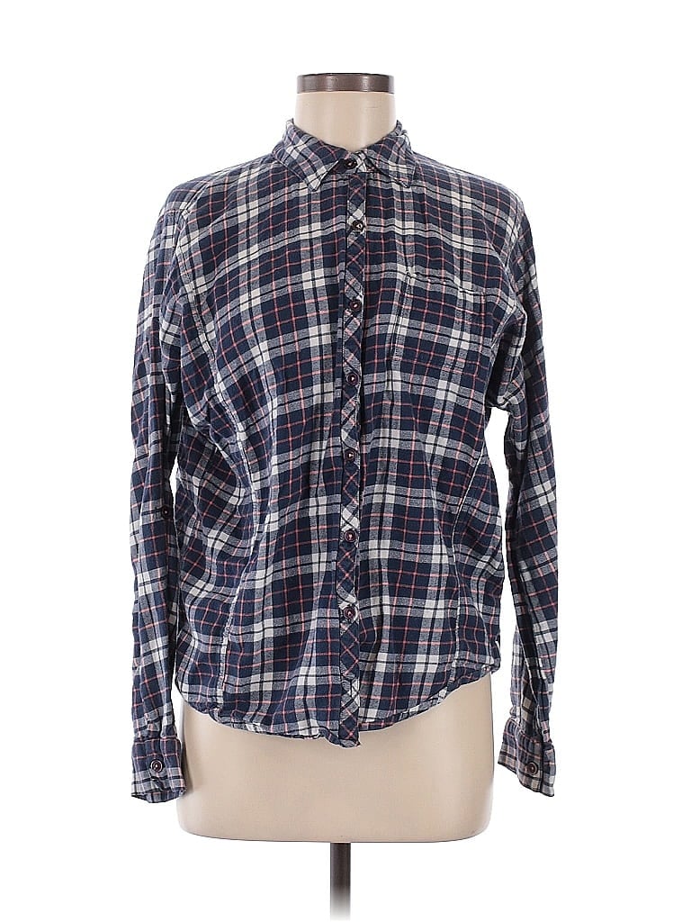 Pre-owned Billabong Long Sleeve Button Down Shirt In Blue