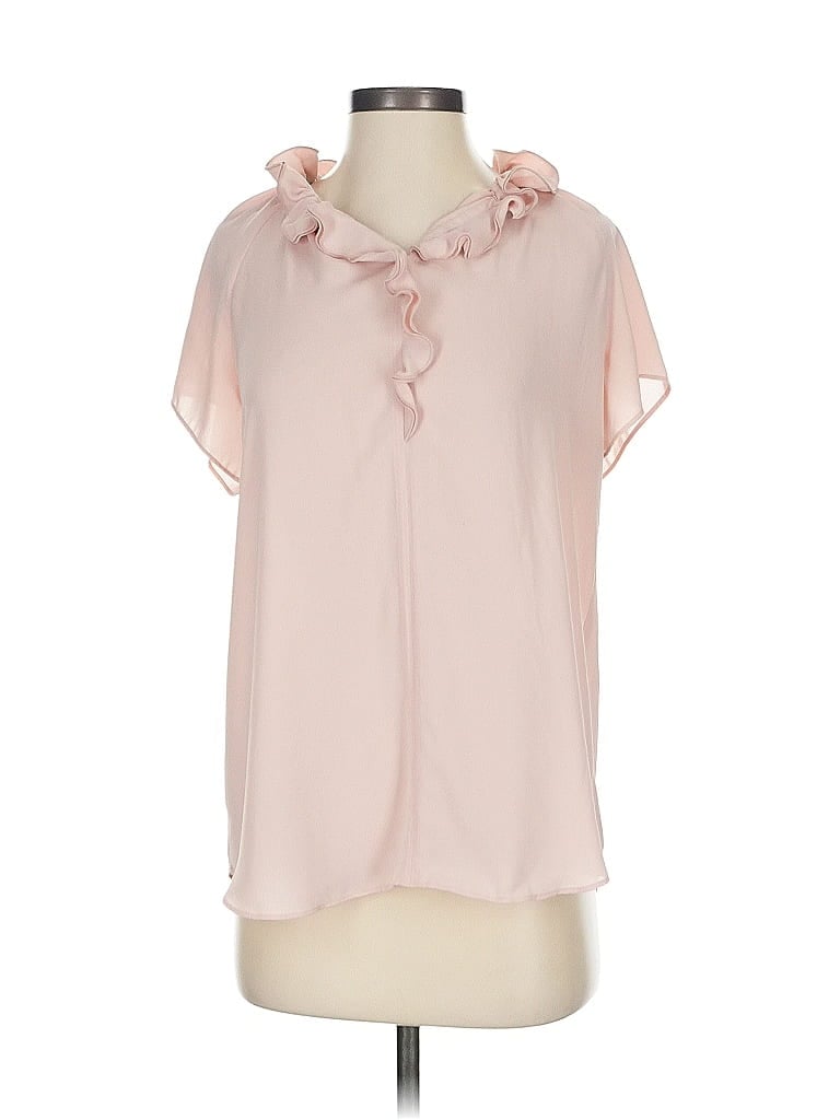 Pre-owned Ann Taylor Short Sleeve Blouse In Pink