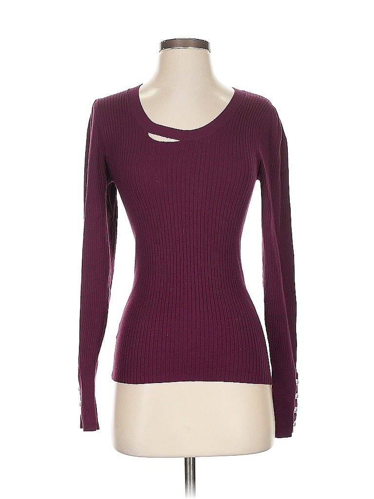 Pre-owned Ann Taylor Loft Cardigan Sweater In Burgundy