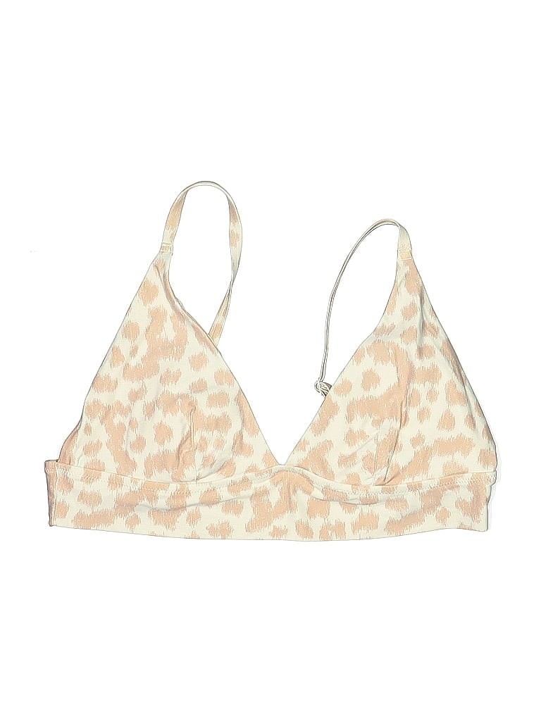 Pre-owned Aerie Swimsuit Top Tan Animal Print Pattern Swimwear In Brown