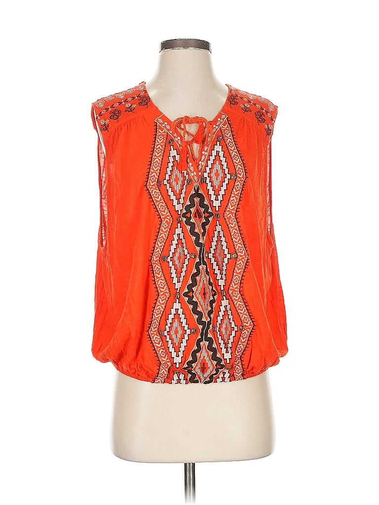 Pre-owned Free People Sleeveless Blouse In Orange
