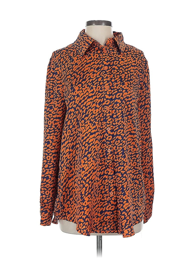 Pre-owned Prettylittlething Long Sleeve Blouse In Orange