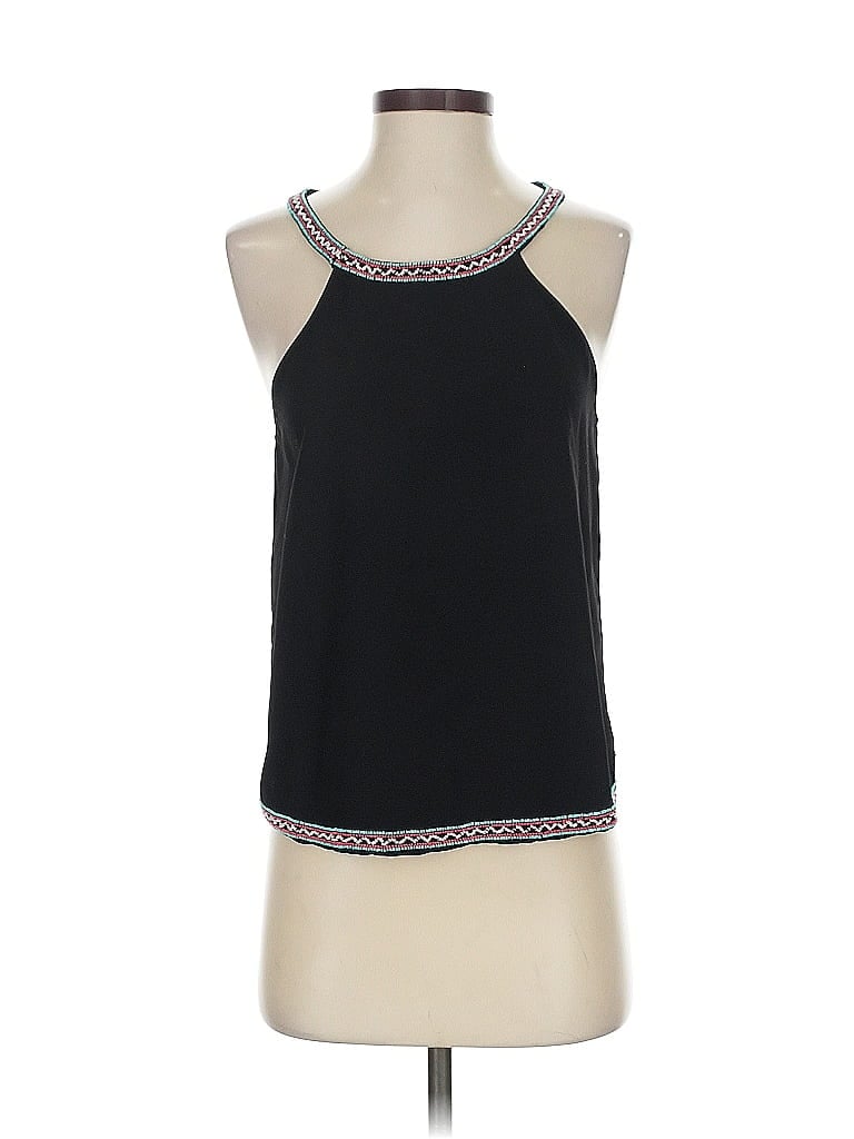 Click to view more detailed imagery on our partner's website Pre-owned Parker Sleeveless Top Black Halter Neckline Tops