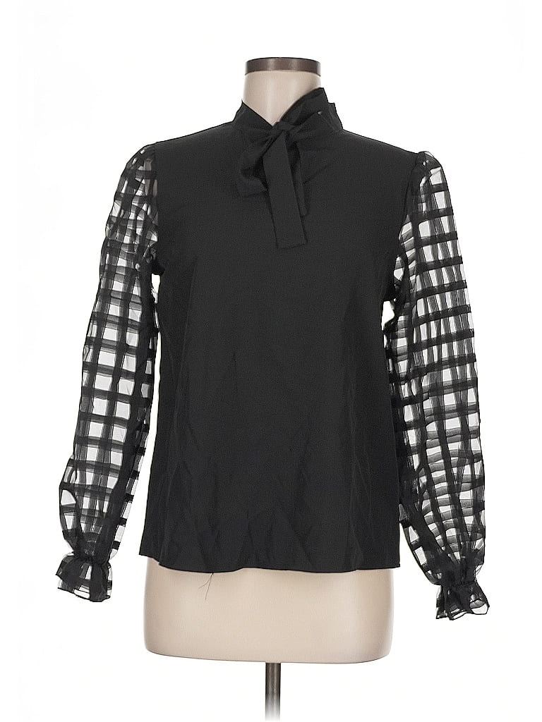 Pre-owned Unbranded Long Sleeve Blouse In Black