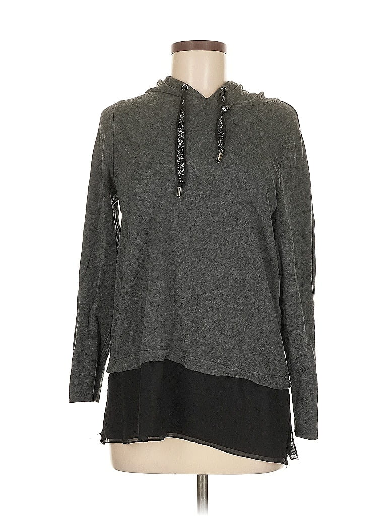 Pre-owned Zenergy By Chico's Pullover Hoodie In Gray