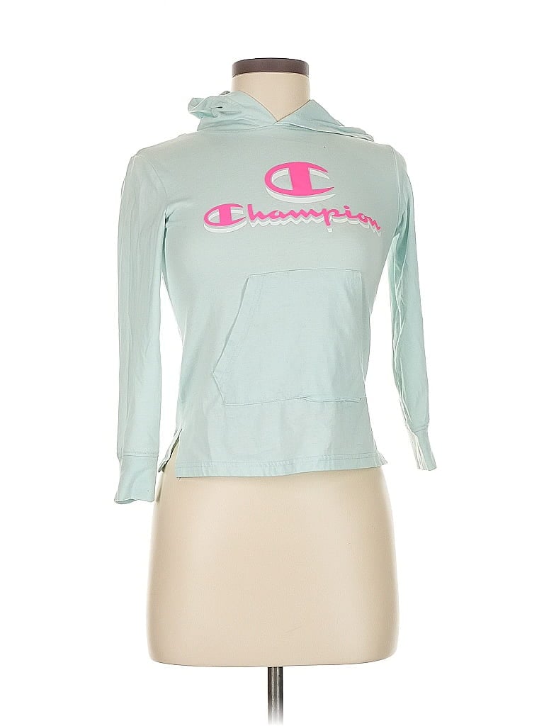 Pre-owned Champion Pullover Hoodie In Blue