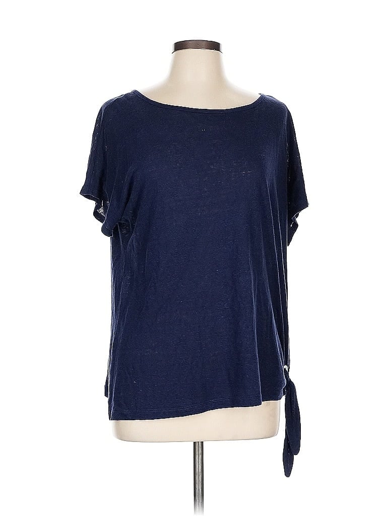 Pre-owned Michael Michael Kors Short Sleeve Top Blue Boatneck Tops