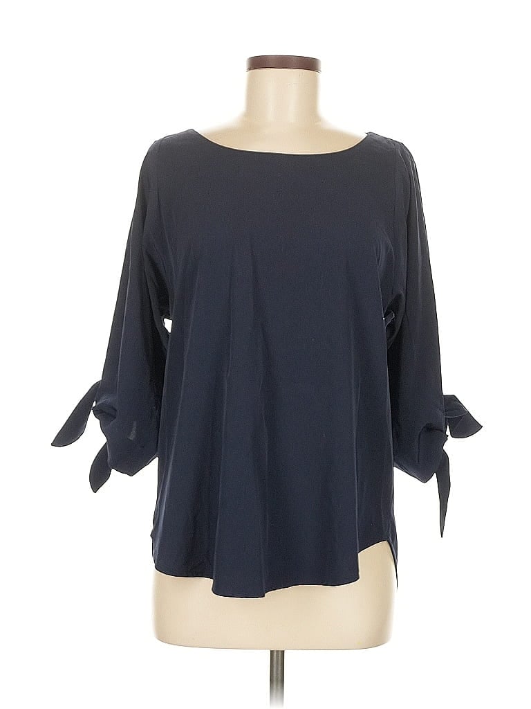 Pre-owned Pleione 3/4 Sleeve Blouse In Blue