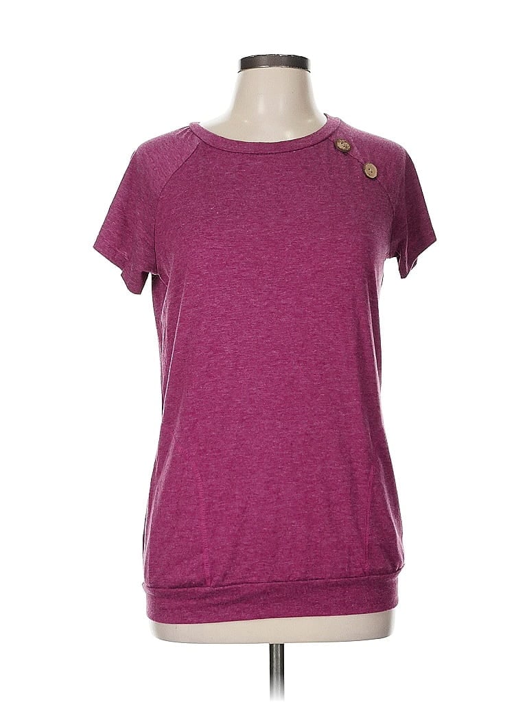 Pre-owned Unbranded Active T-shirt In Burgundy