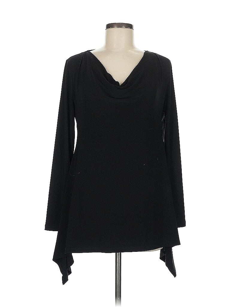 Pre-owned Chaus Long Sleeve Blouse In Black