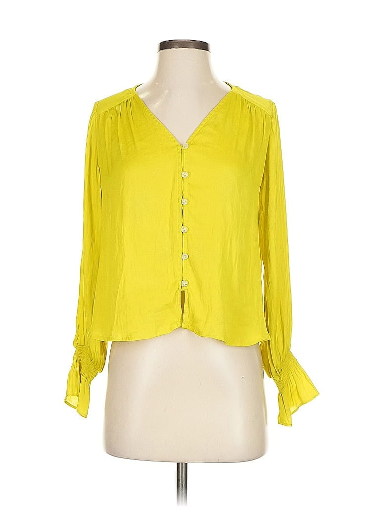 Pre-owned By Anthropologie 3/4 Sleeve Blouse In Yellow