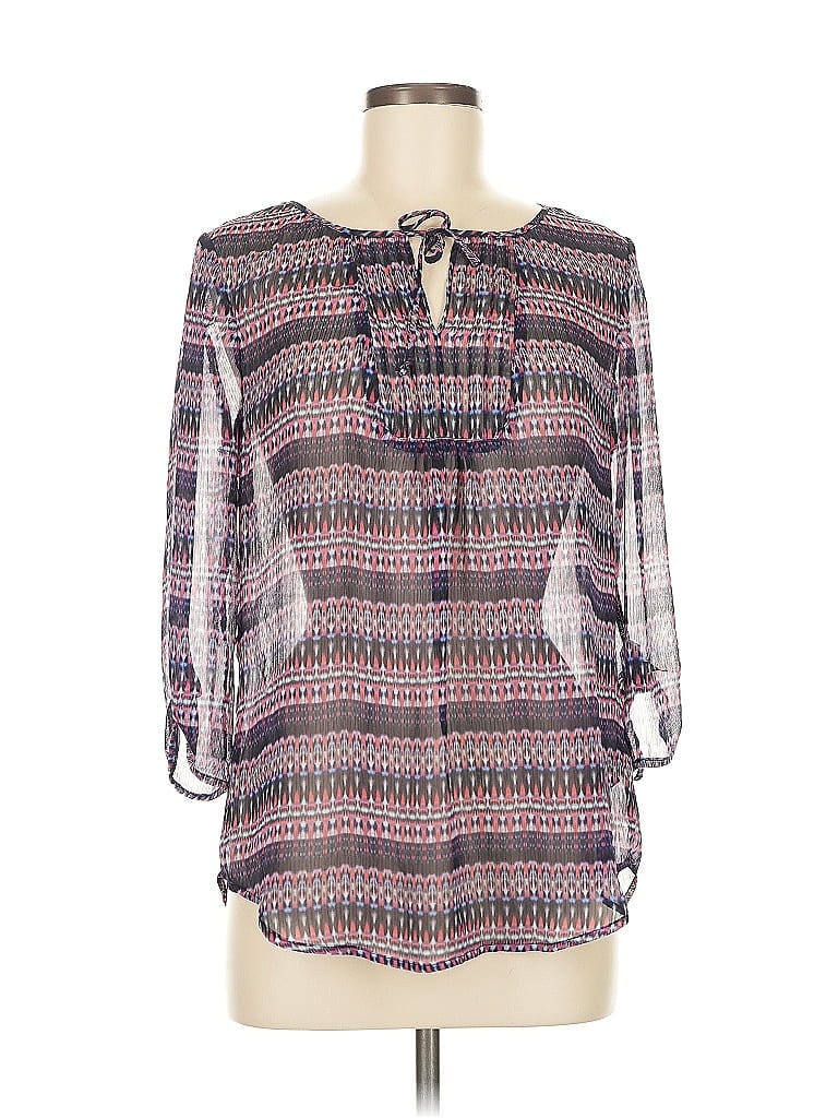 Pre-owned Express 3/4 Sleeve Blouse In Purple