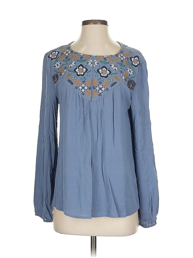 Pre-owned Harper Heritage Long Sleeve Blouse In Blue
